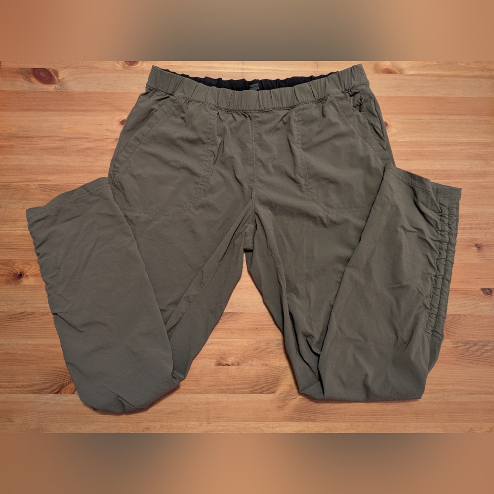 Prana Green Cargo Pants Elastic Waist Lightweight